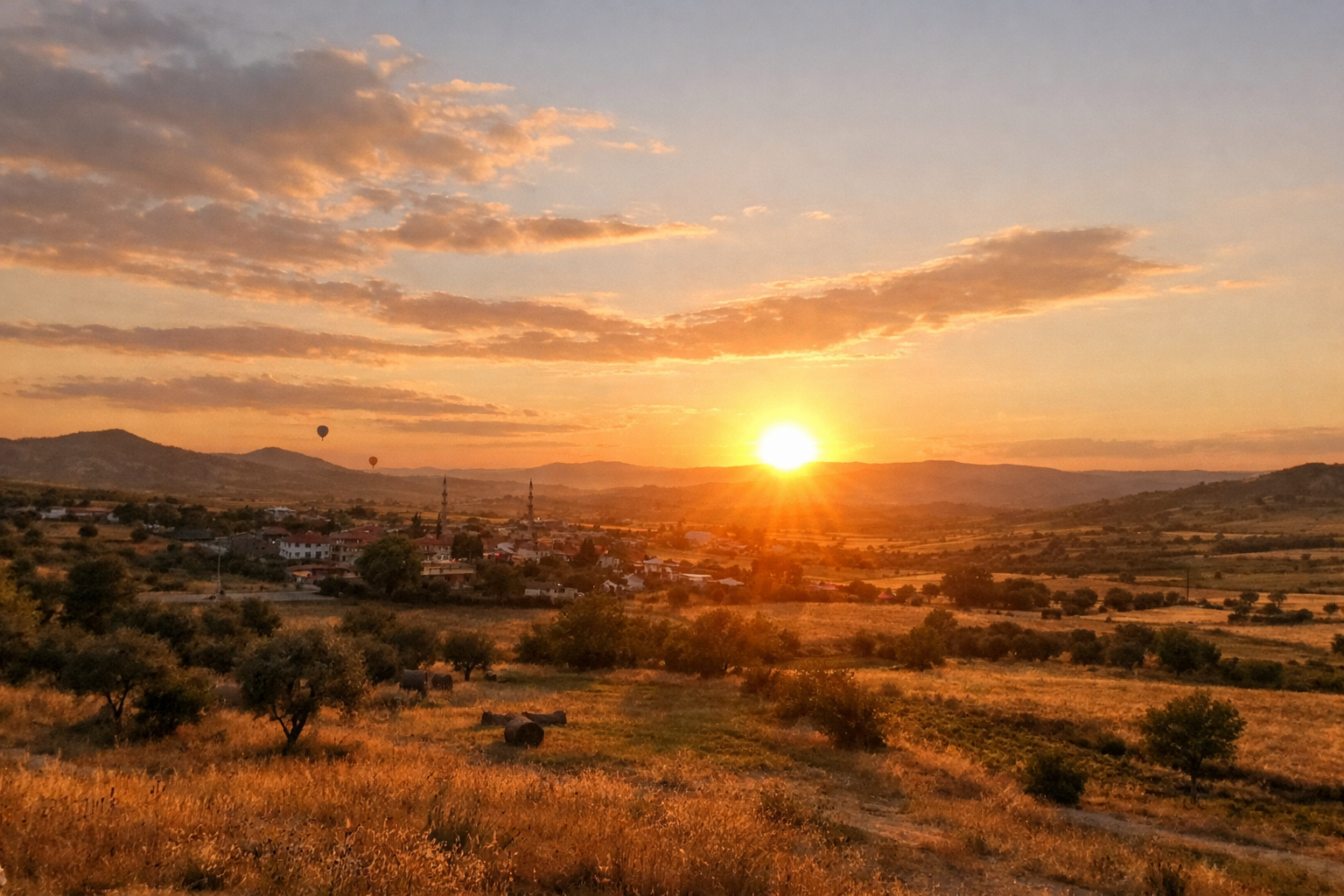 Altin saat sirasinda cekilmis bir manzara fotografi